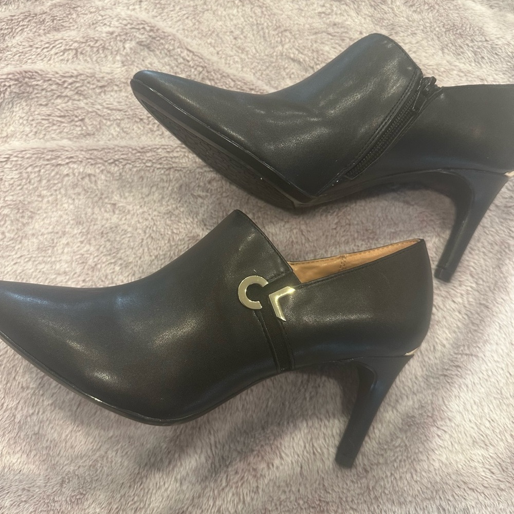 Calvin Klein Black Heeled Ankle Boots